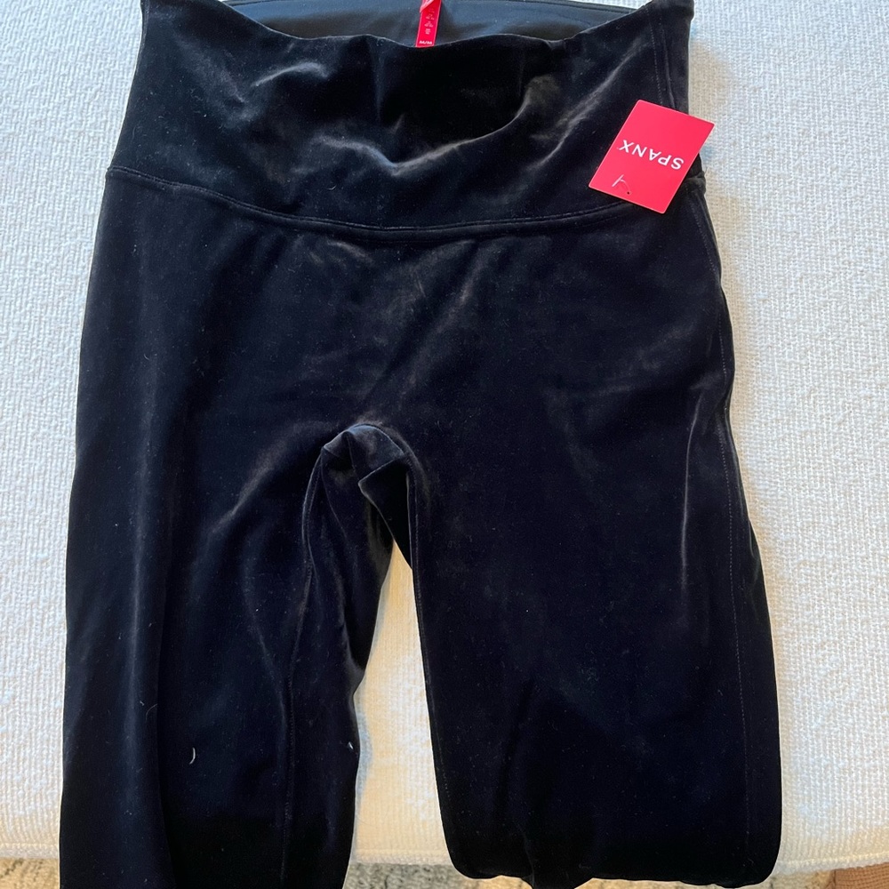 Spanx velvet black leggings